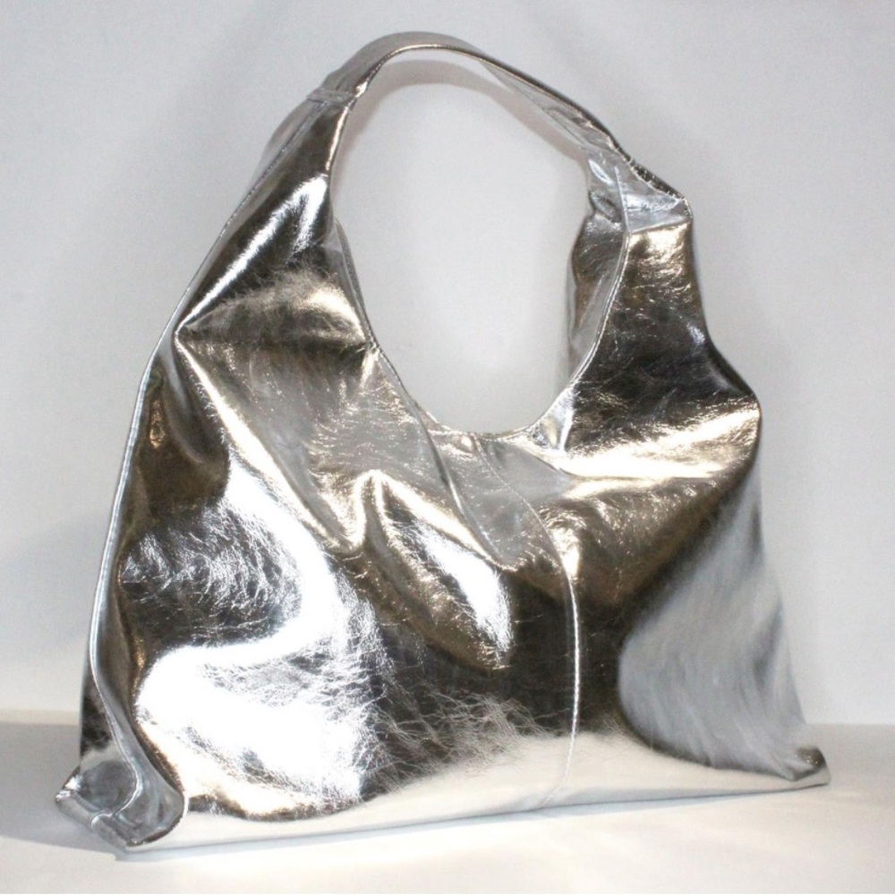 New WWY silver hobo bag